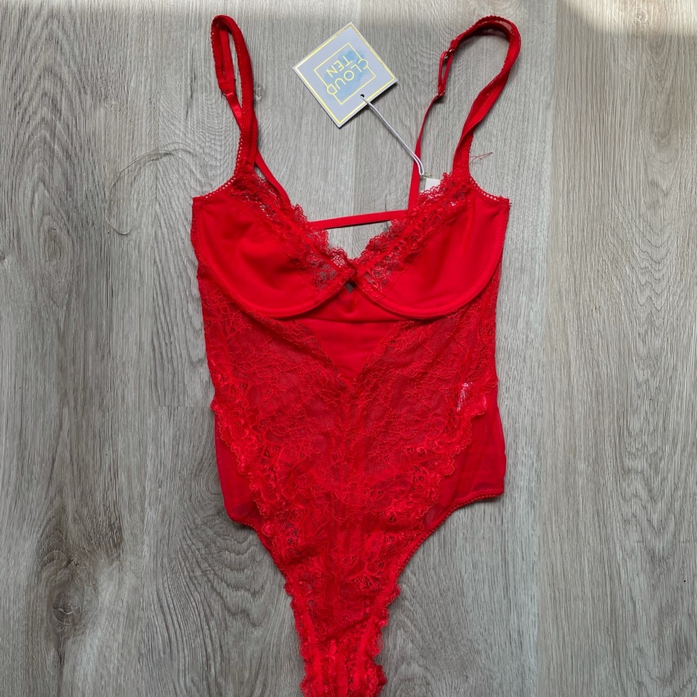 red lace bodysuit